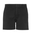 AQ061: Ladies Chino Shorts Womens Chinos Asquith & Fox Black 2XS