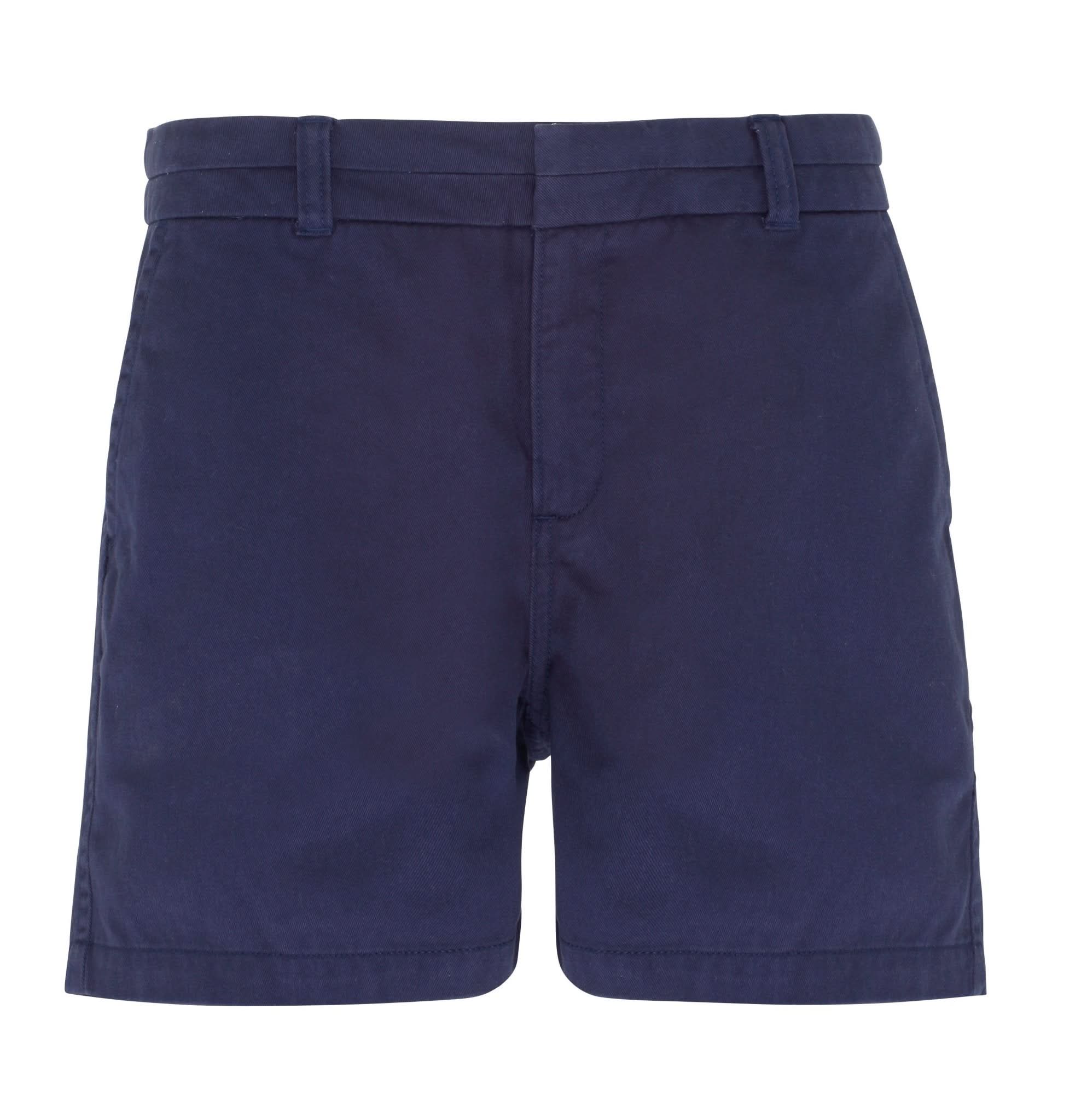 AQ061: Ladies Chino Shorts Womens Chinos Asquith & Fox Navy 2XS
