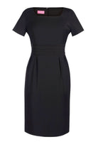 Bordeaux Women's Curved Neck Dress Dresses Brook Taverner Black 6 Regular