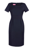 Bordeaux Women's Curved Neck Dress Dresses Brook Taverner Navy 6 Regular