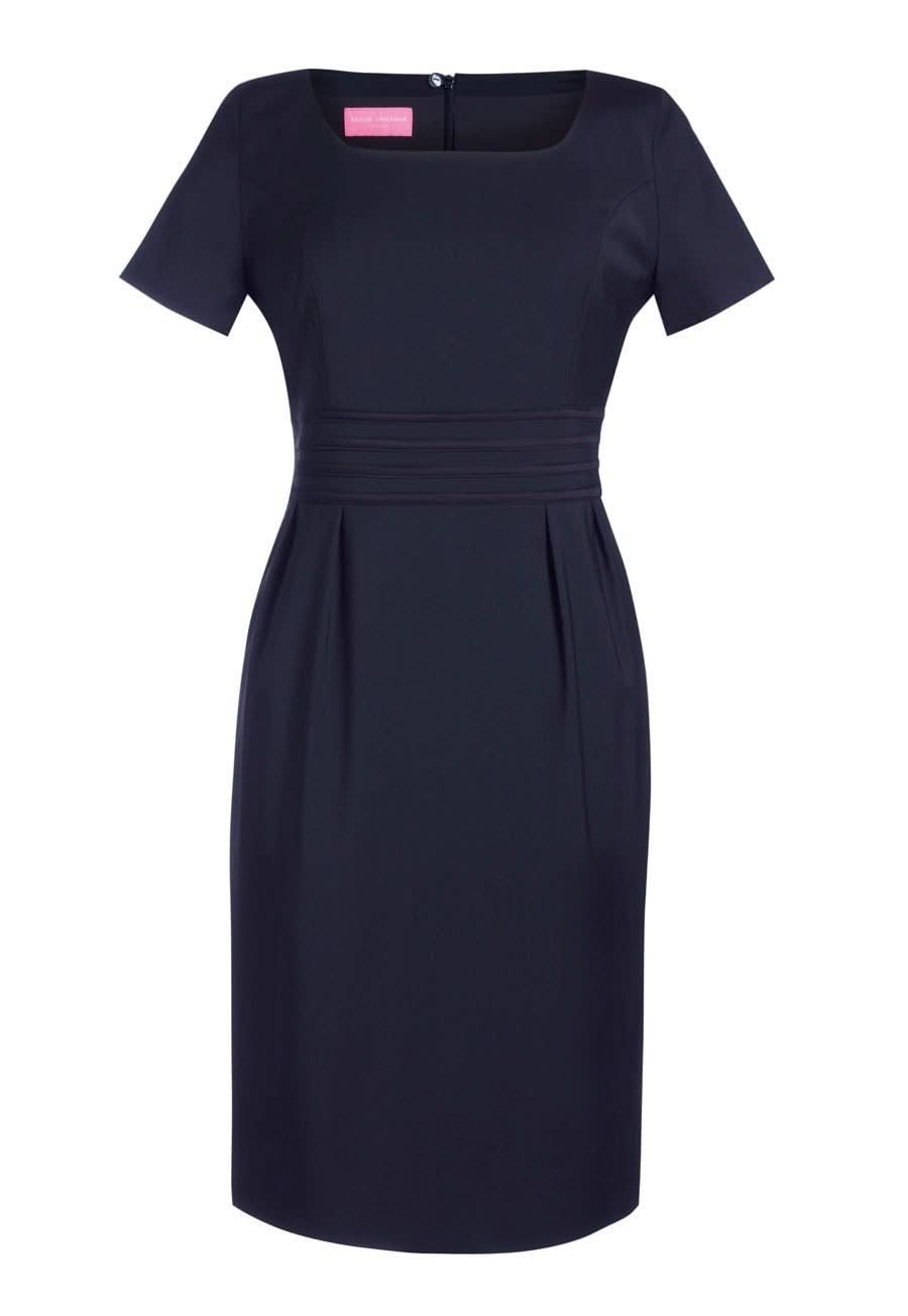 Bordeaux Women's Curved Neck Dress Dresses Brook Taverner Navy 6 Regular