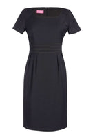 Bordeaux Women's Curved Neck Dress Dresses Brook Taverner Charcoal 6 Regular