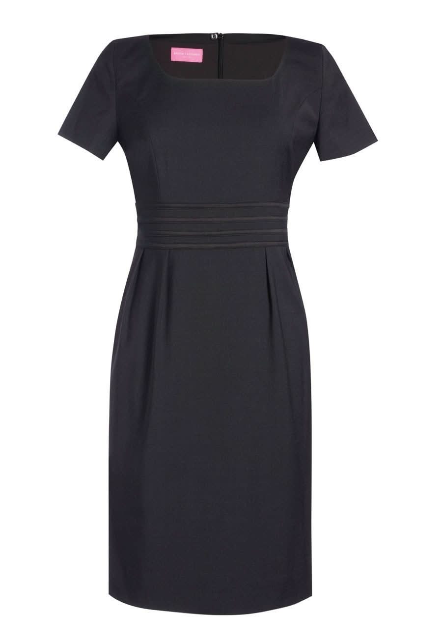 Bordeaux Women's Curved Neck Dress Dresses Brook Taverner Charcoal 6 Regular