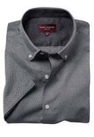 Calgary Mens Short Sleeve Oxford Shirt Mens Short Sleeve Shirts Brook Taverner Grey 14.5"
