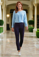 Camila Capri Stretch Jersey Trouser Womens Trouser Brook Taverner Navy 6