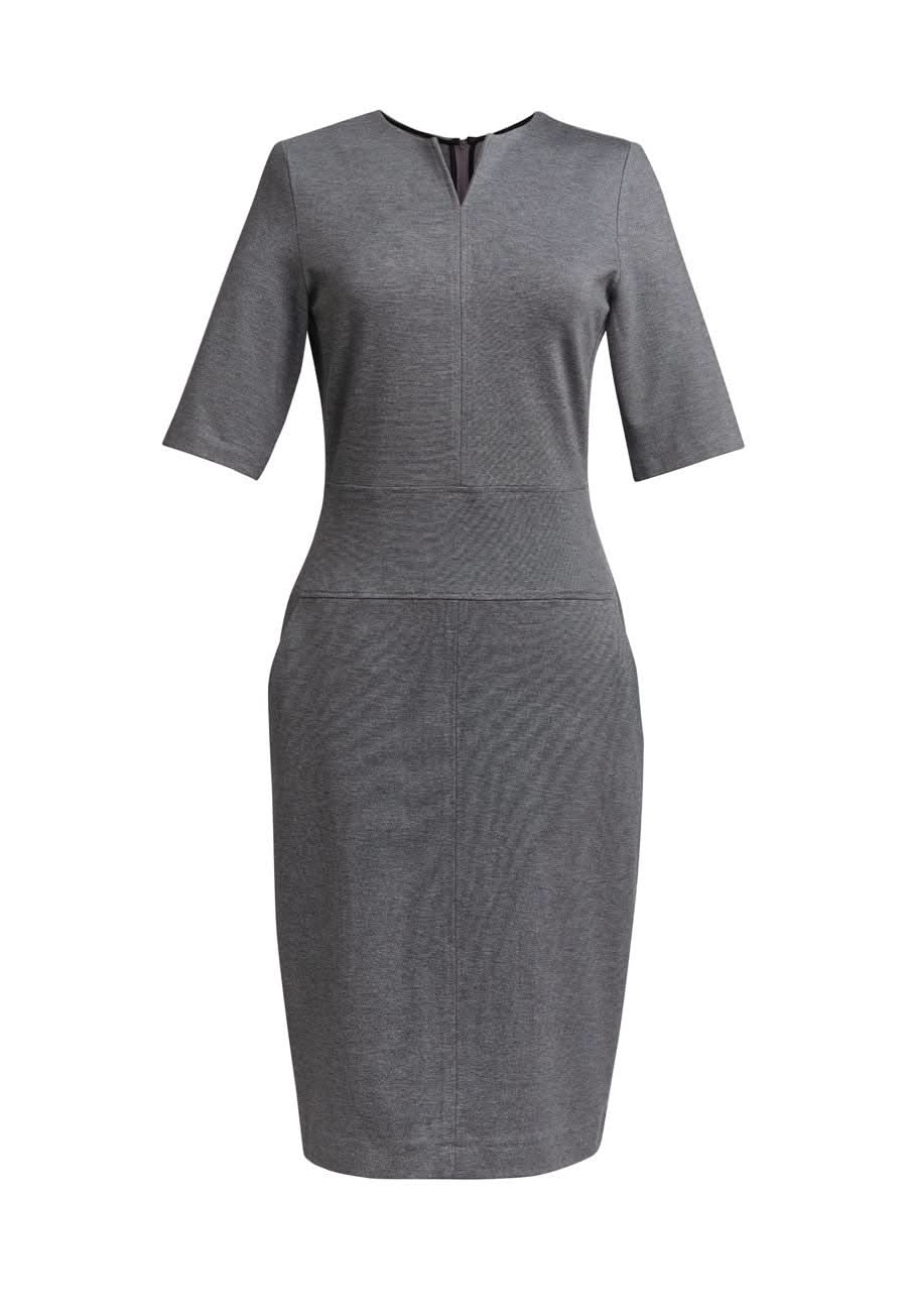 Celeste Women's Jersey Stretch Notch Neck Dress Dresses Brook Taverner Grey 6