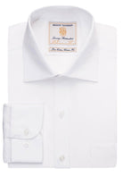 Cheadle Mens Single Cuff Cotton Shirt Mens Long Sleeve Shirts Brook Taverner White 14.5