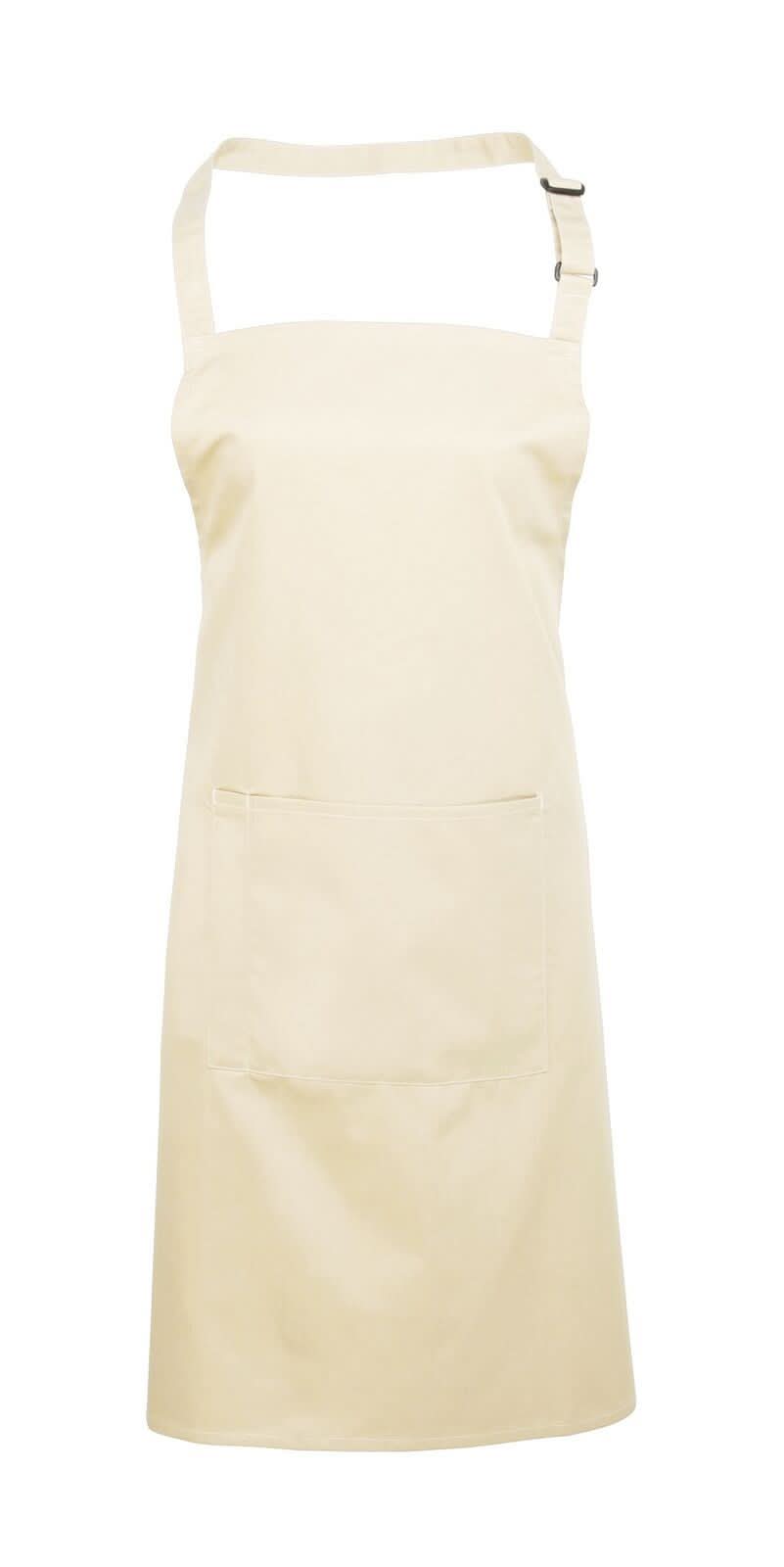 Colours Bib Apron - with Pocket Aprons Premier Natural 