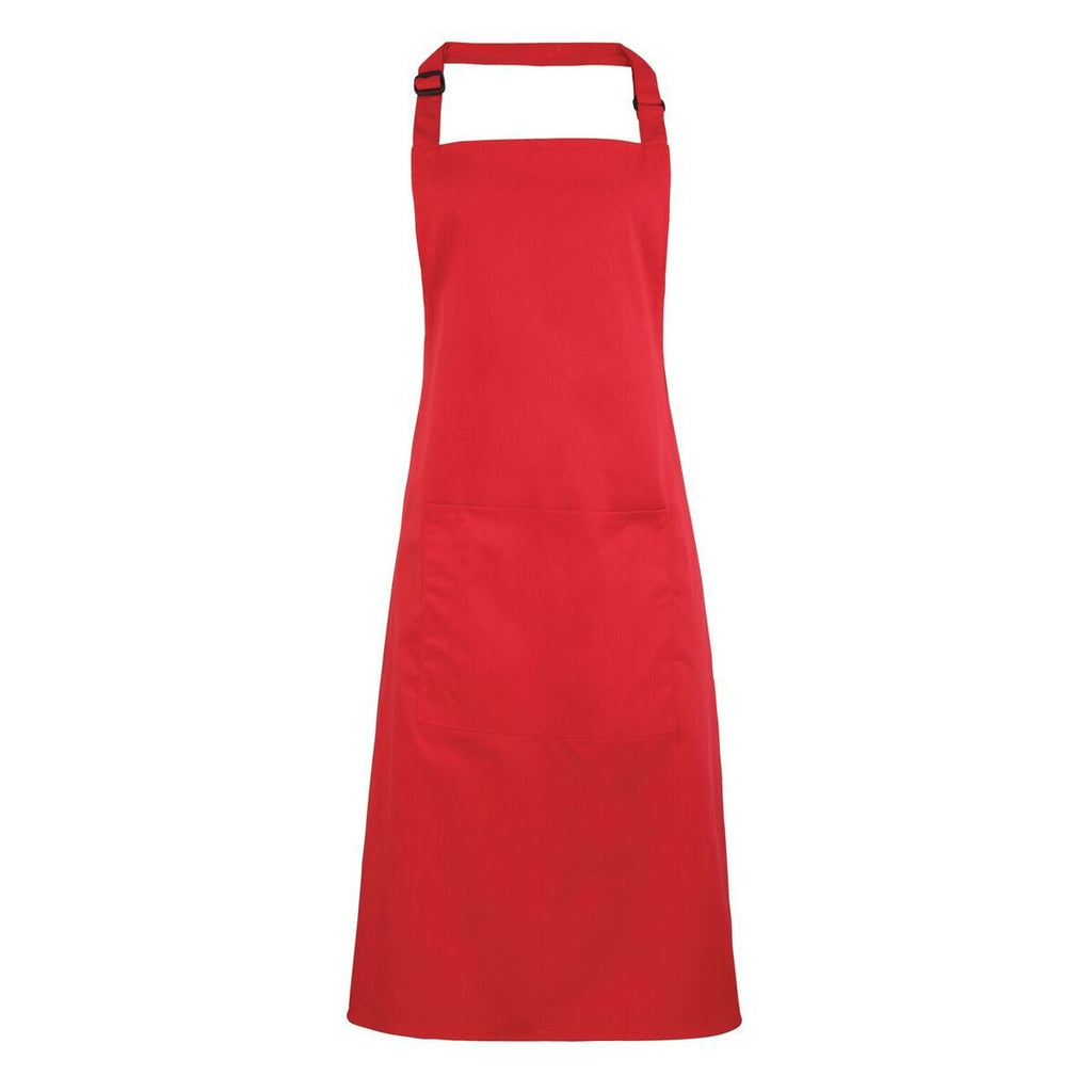 Colours Bib Apron - with Pocket Aprons Premier Strawberry Red 