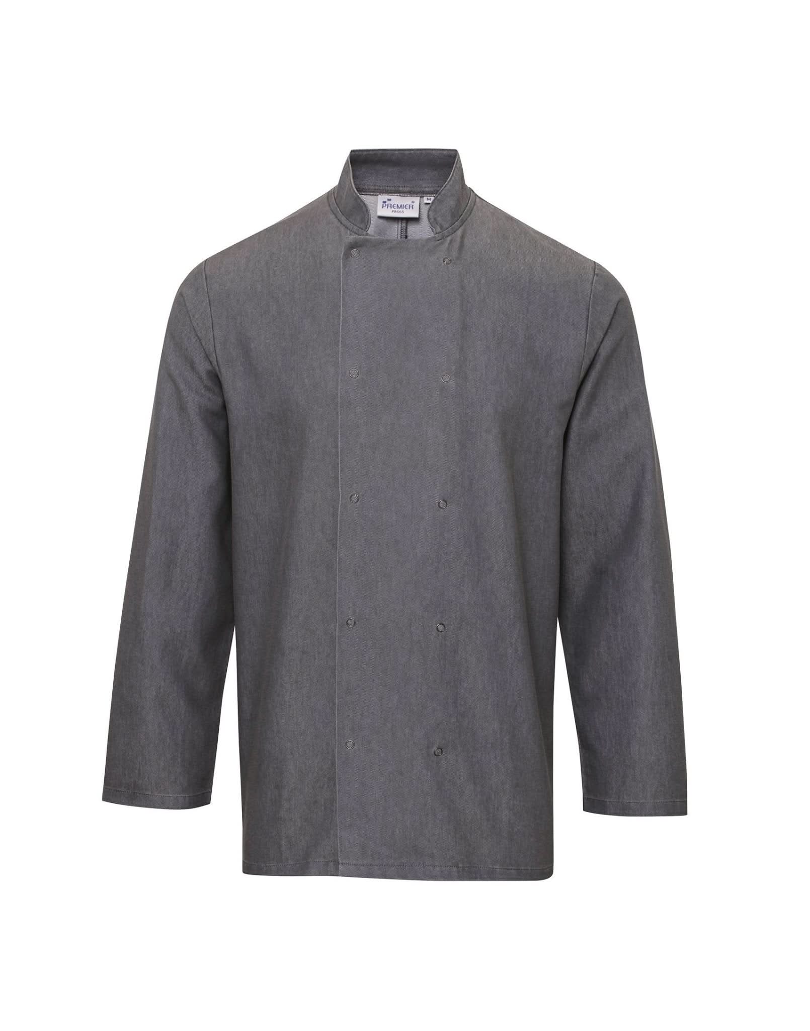 PR660: Denim Look Chefs Jacket Chefs Jacket Premier Grey Denim XS