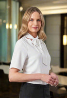 Flavia Ladies Tie Neck Blouse Blouses Brook Taverner White 6