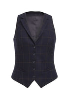 Greenville Women's Tweed Waistcoat Ladies Waistcoat Brook Taverner Navy Check XS