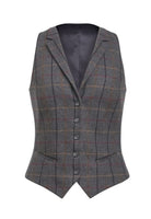Greenville Women's Tweed Waistcoat Ladies Waistcoat Brook Taverner Grey/Brown XS