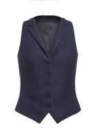 Greenville Women's Tweed Waistcoat Ladies Waistcoat Brook Taverner Navy Herringbone XS