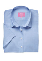 Hamilton Classic Fit Ladies Oxford Shirt Womens Short Sleeve Shirts Brook Taverner Sky Blue 6