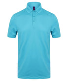 HB460: Mens Slim Fit Stretch Wicking Polo Mens Polos Henbury Sapphire Blue S