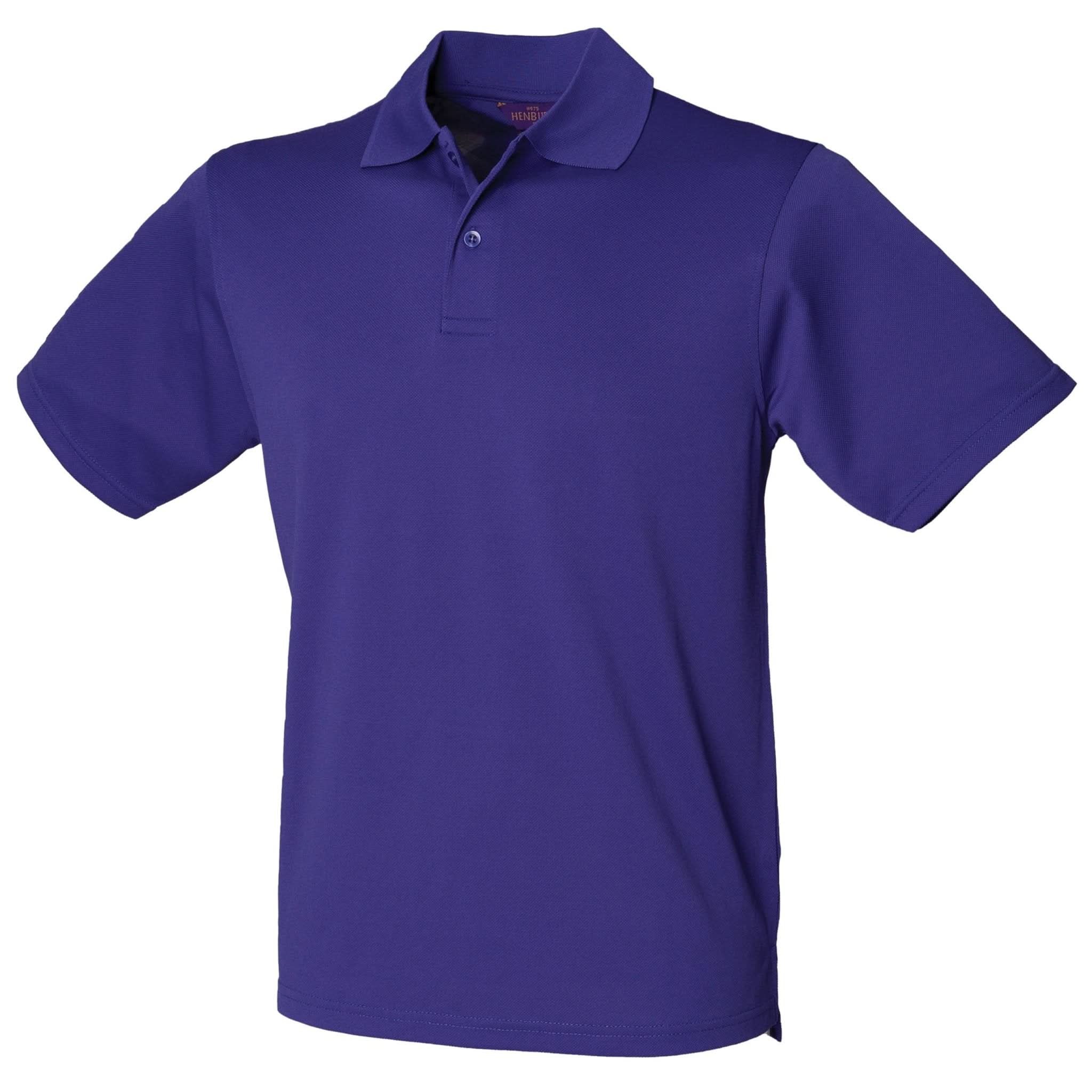 HB475: Coolplus Mens Polo Shirt Mens Polos Henbury Bright Purple XS