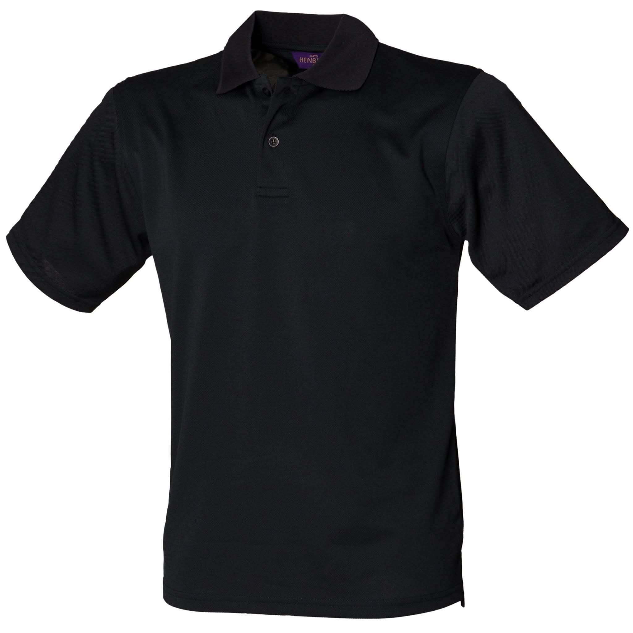 HB475: Coolplus Mens Polo Shirt Mens Polos Henbury Black XS