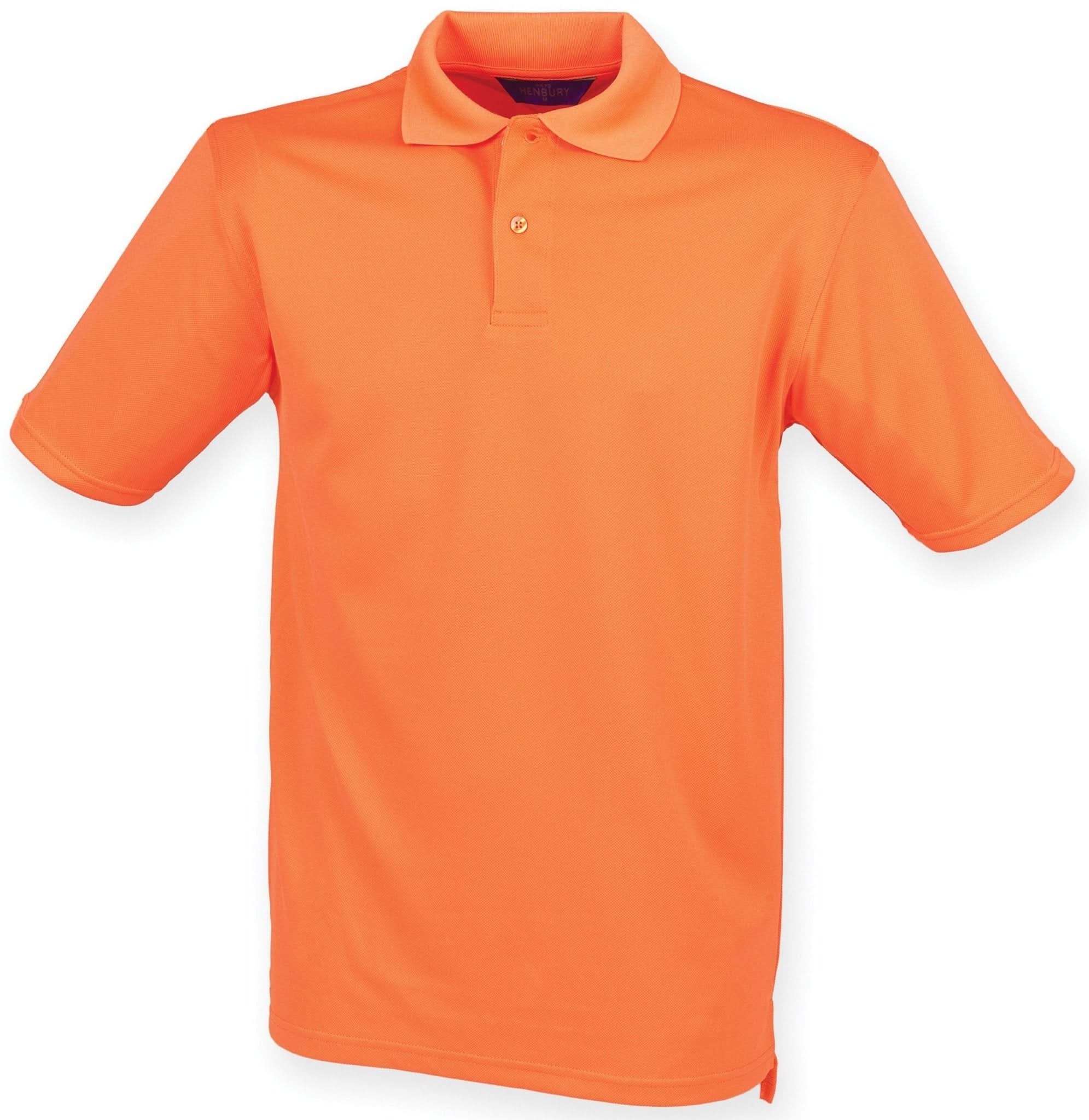 HB475: Coolplus Mens Polo Shirt Mens Polos Henbury Bright Orange XS
