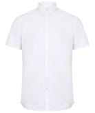 HB517: Modern Mens Oxford Shirt Mens Short Sleeve Shirts Henbury