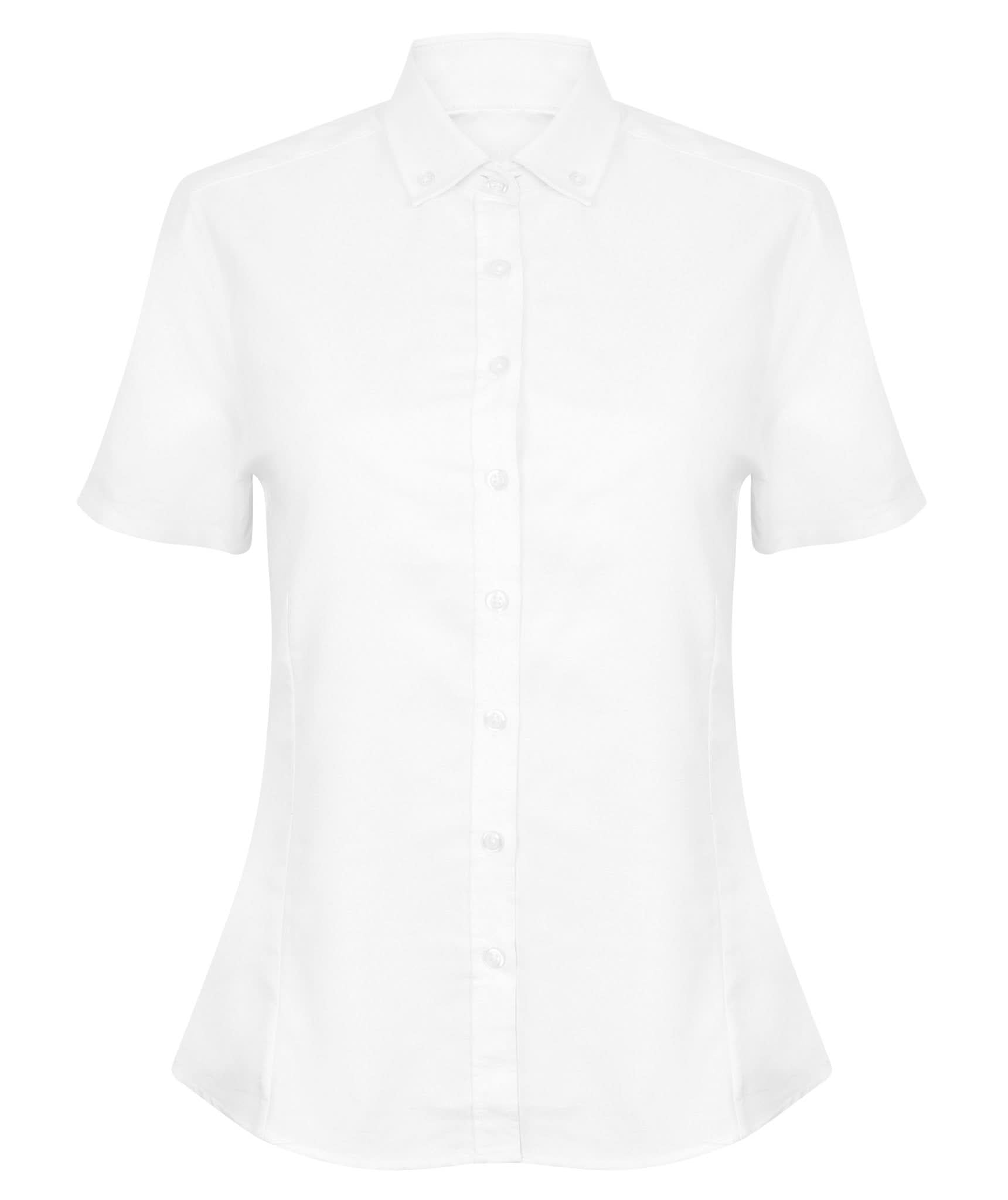 HB518: Modern Ladies Short Sleeve Oxford Shirt Womens Short Sleeve Shirts Henbury White XS