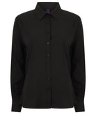 HB591: Ladies Long Sleeve Wicking Shirt Womens Long Sleeve Shirts Henbury Black XS