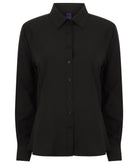HB591: Ladies Long Sleeve Wicking Shirt Womens Long Sleeve Shirts Henbury Black XS