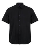 HB595: Mens Short Sleeve Wicking Shirt Mens Short Sleeve Shirts Henbury