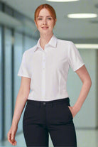 HB596: Ladies Wicking Shirt Womens Short Sleeve Shirts Henbury White XS