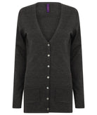 HB732: Ladies Button-up V-Neck Cardigan Womens Knitwear Henbury