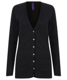 HB732: Ladies Button-up V-Neck Cardigan Womens Knitwear Henbury