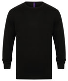 HB725: Mens Crew Neck Jumper Mens Knitwear Henbury Black S