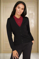 HB726: Ladies V-Neck Cardigan Womens Knitwear Henbury Black 2XS