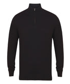 HB729: Mens 1/4 Zip Jumper Mens Knitwear Henbury Black XS