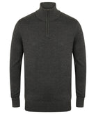 HB729: Mens 1/4 Zip Jumper Mens Knitwear Henbury Grey Marl XS