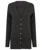 HB732: Ladies Button-up V-Neck Cardigan Womens Knitwear Henbury