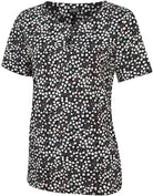 Imogen Ladies Keyhole Blouse Blouses Vortex Designs Black/White 6