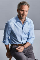 J922M: Mens Tailored Oxford Shirt Mens Long Sleeve Shirts Russell Collection