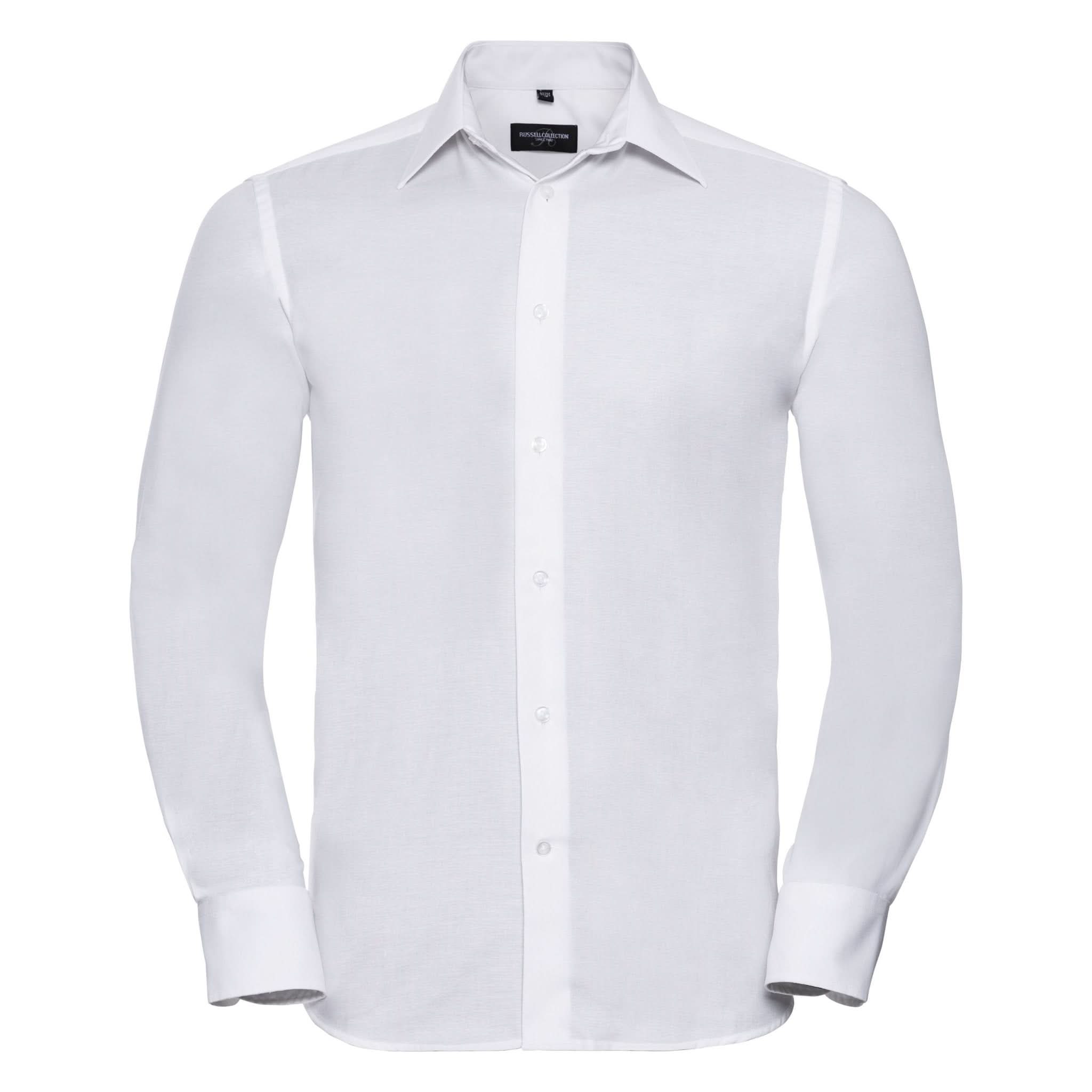J922M: Mens Tailored Oxford Shirt Mens Long Sleeve Shirts Russell Collection