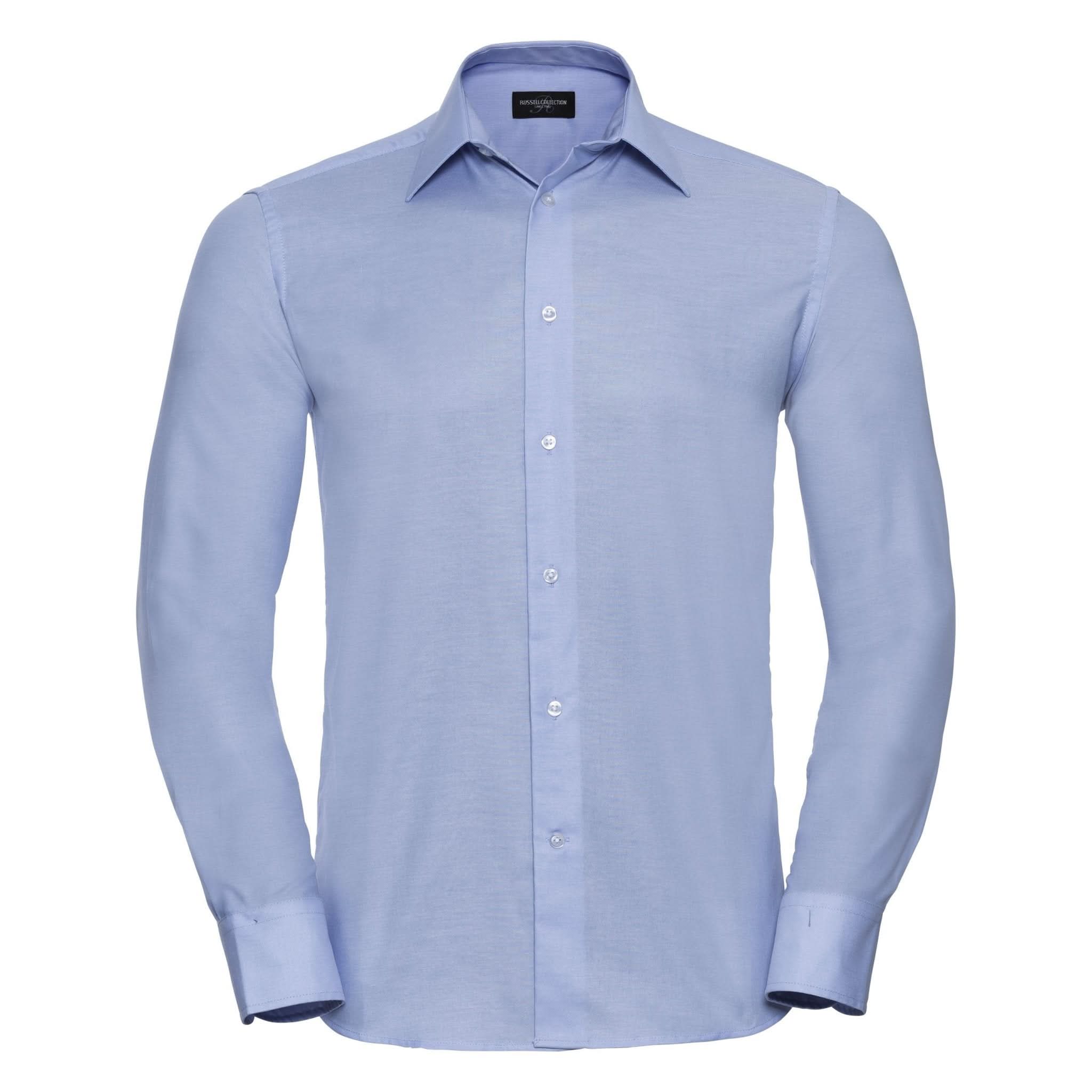 J922M: Mens Tailored Oxford Shirt Mens Long Sleeve Shirts Russell Collection