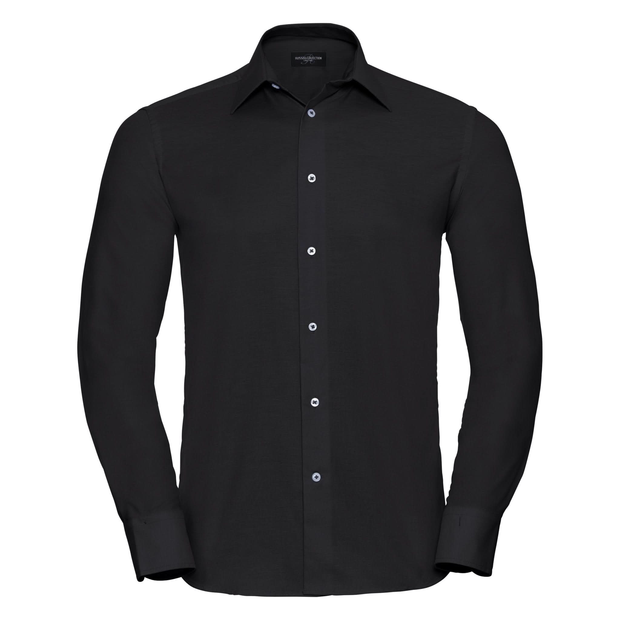 J922M: Mens Tailored Oxford Shirt Mens Long Sleeve Shirts Russell Collection