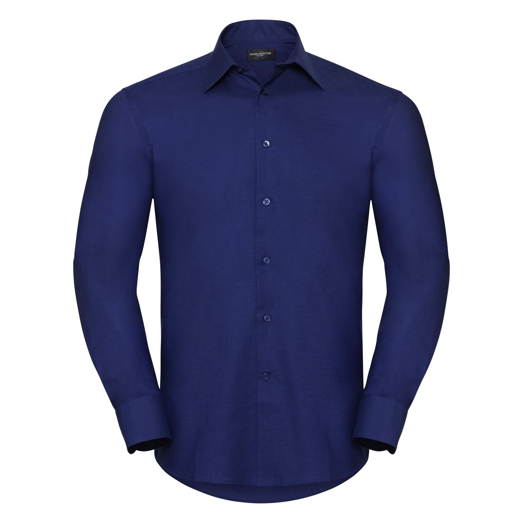J922M: Mens Tailored Oxford Shirt Mens Long Sleeve Shirts Russell Collection