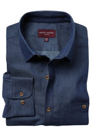 Jasper Mens Chambray Shirt Mens Long Sleeve Shirts Brook Taverner Denim 14"