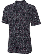 Jenni Triangle Print Ladies Blouse Blouses Vortex Designs Navy/Red 6