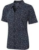 Jenni Triangle Print Ladies Blouse Blouses Vortex Designs Navy/Jade 6
