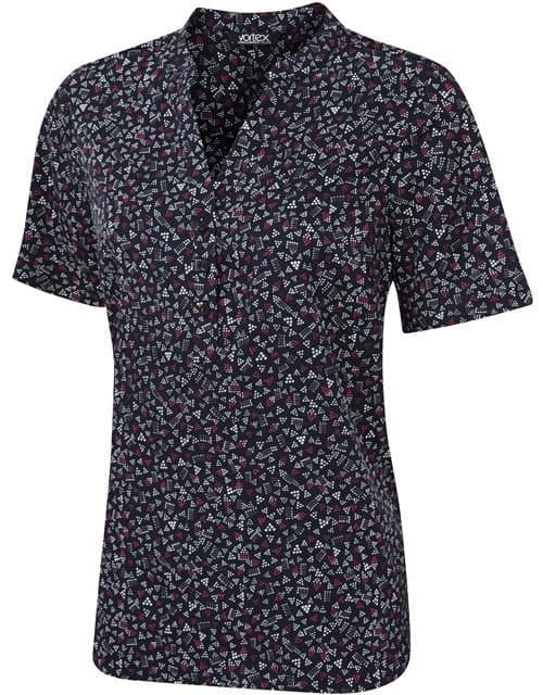 Jewel Ladies Triangle Dot Printed Blouse Blouses Vortex Designs Navy/Red 6