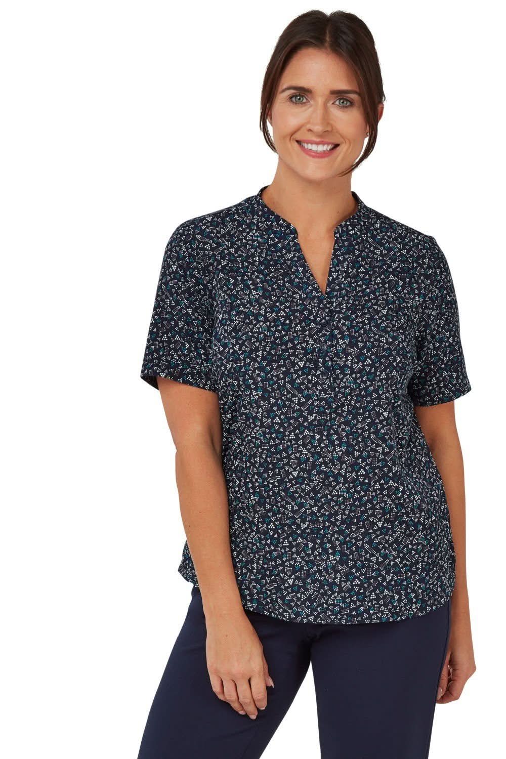Jewel Ladies Triangle Dot Printed Blouse Blouses Vortex Designs