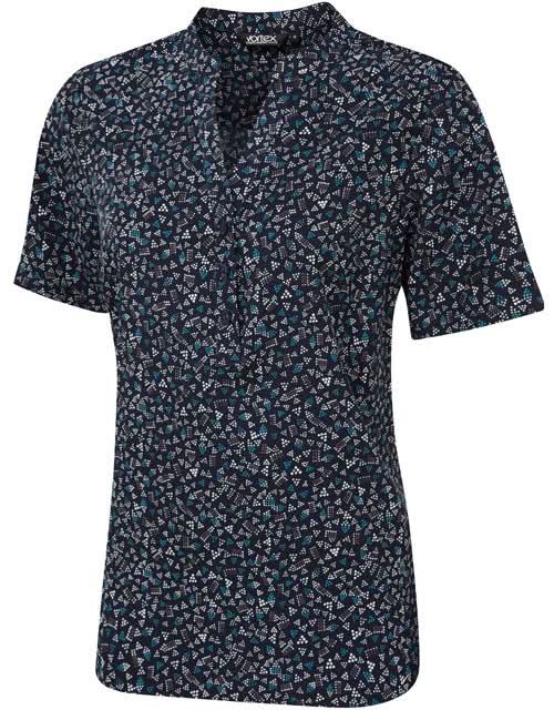 Jewel Ladies Triangle Dot Printed Blouse Blouses Vortex Designs Navy/Jade 6