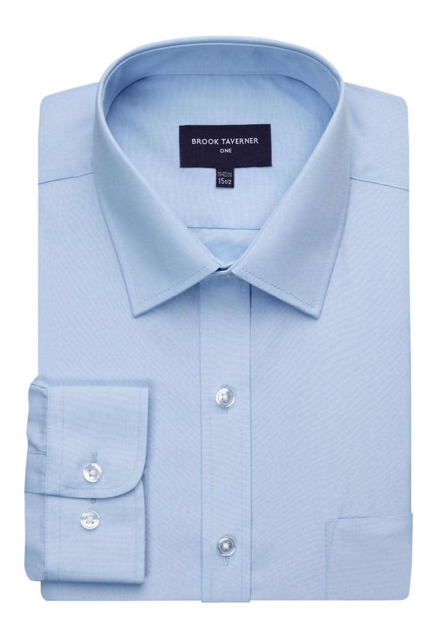 Juno Mens Long Sleeve Shirt Mens Long Sleeve Shirts Brook Taverner Blue 14.5"