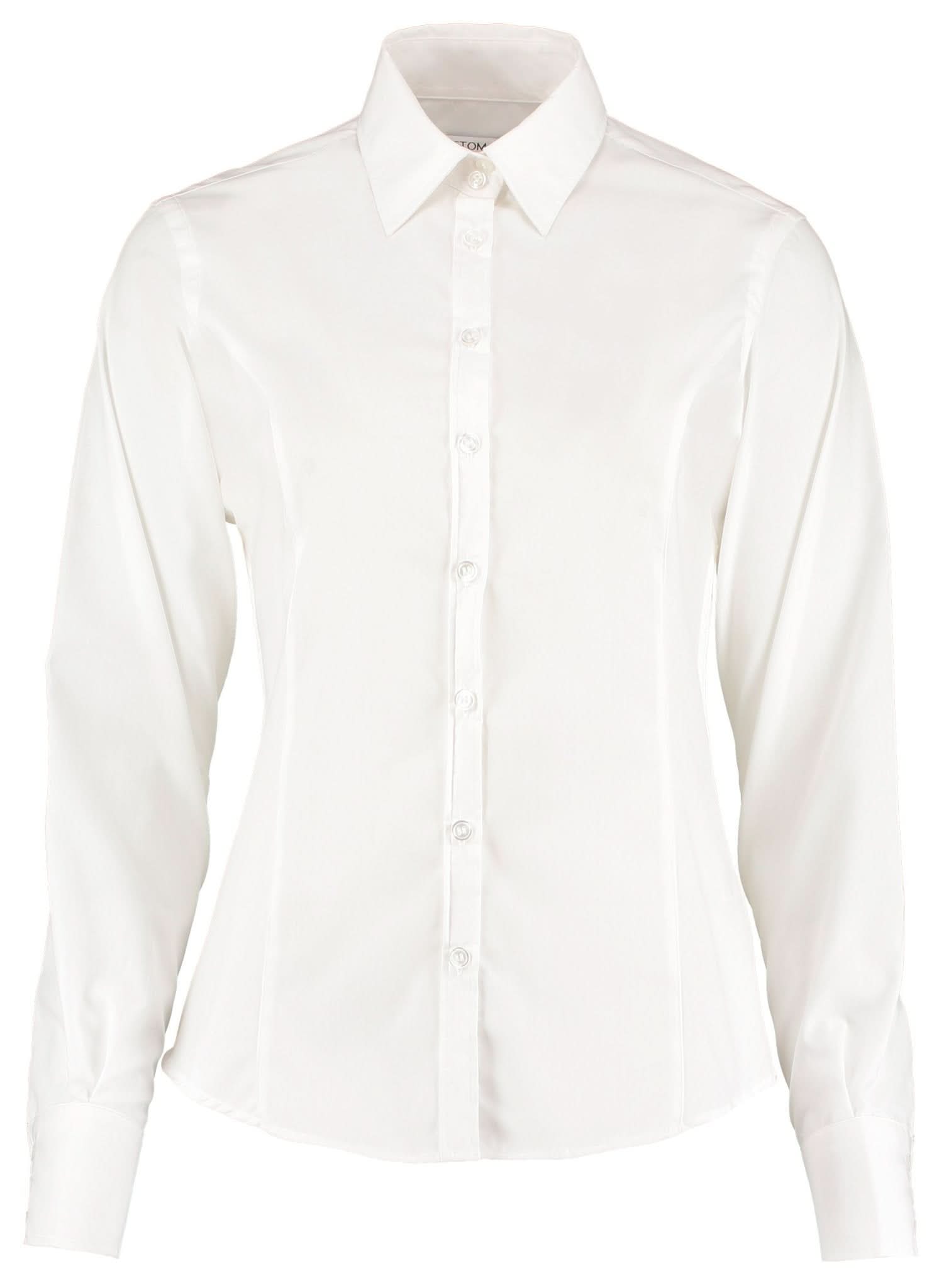K743F: Ladies Long Sleeve Shirt Womens Long Sleeve Shirts Kustom Kit White 6